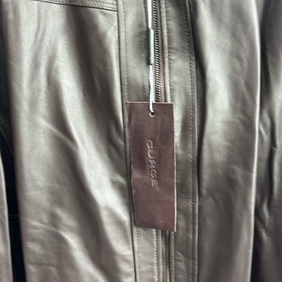 Italian Brown Leather Zip Up Jacket made‎ by CURGÈ Mens size 2XL NWT #7 - Picture 6 of 10